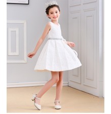 Abito cerimonia bimba damigella bianco/rosa 100-160cm