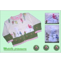 Baby Girl Cotton Sweater Cardigan Model "Spring"