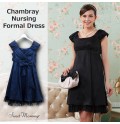 Chambray Maternity Nursing Formal Dress 