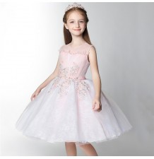 Flower girl ceremony formal dress white/pink 100-160cm