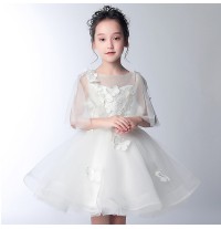 Robe de cérémonie fille-demoiselle d'honneur 3/4 manches blanc 100-150cm
