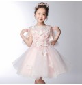 Flower girl formal dress 3/4 sleeves pink 110-160 cm