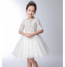 Abito cerimonia bimba damigella bianco 100-160cm