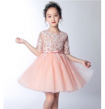 Flower girl white formal dress 100-160 cm