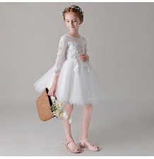 Robe blanche de Cérémonie Fille Demoiselle d'honneur 80-150cm