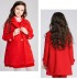 Girl christmas red coat with removable padded gilet
