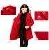 Girl christmas red coat with removable padded gilet