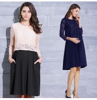 Vestito premaman e allattamento da cerimonia a maniche lunghe