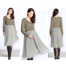 Robe de grossesse et d'allaitement à manches longues