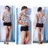 Flower print one piece maternity and nursing swimwear 