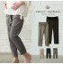 Pantalon de grossesse à fines rayures avec double système de réglage de la taille 