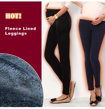 Leggings premaman invernali foderati di pile Micro-boa 