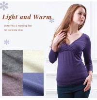 Long Sleeves Maternity & Nursing Inner Top for Delicate Skin 