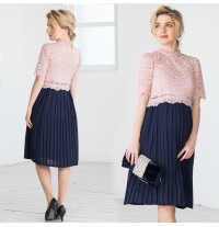 Maternity and nursing two-tone formal dress 2 pcs