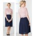 Vestito cerimonia premaman allattamento 2 pz bicolore