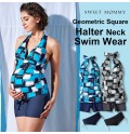 Maillot de bain de grossesse et allaitement 3 pièces tankini + short