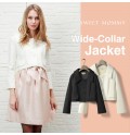 Elegant Maternity Formal Jacket White Black