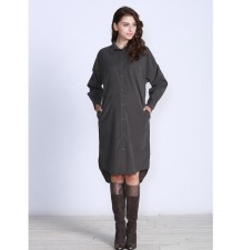 Maternity longline shirt dress in faux suede