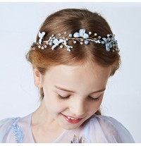 Serre-tête bleu clair décoré de cérémonie pour petite fille