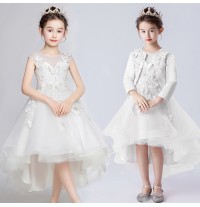 Robe blanche de cérémonie fille demoiselle d'honneur 100-160cm