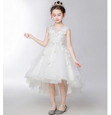 Abito bimba da damigella bianco ricamato 110-160cm