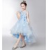 Abito bimba da damigella azzurro ricamato 110-160cm