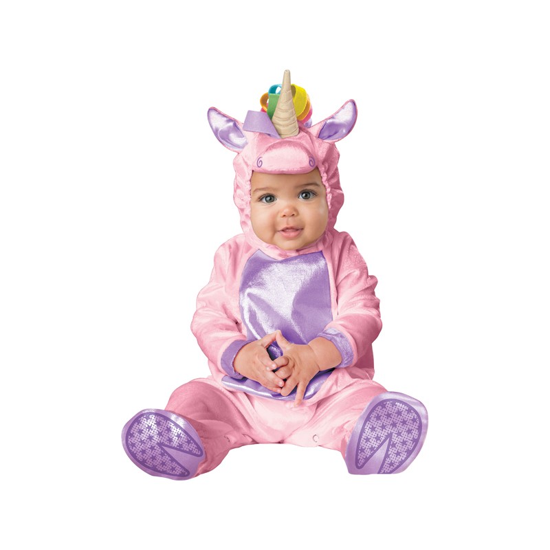Costume Carnevale Unicorno Rosa per Bambina Incharacter 0-24 mesi