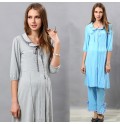 Front Piping Maternity and Nursing Nighty Pajamas 