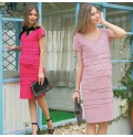 Tiered Design Maternity Nursing Dress With Sweat Pads 