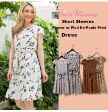 Maternity and nursing short sleeve dress