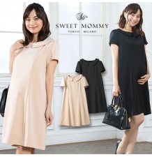 Maternity Nursing Formal Dress With Removable Collar 
