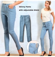 Pantaloni Skinny Premaman a Vita Regolabile 
