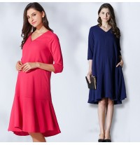 Maternity and nursing 3/4 sleeve dress