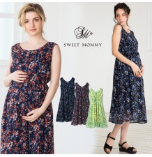 Vestito fantasia premaman e allattamento senza maniche