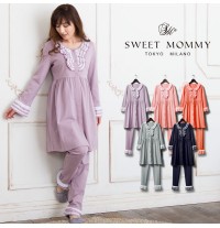 Pyjama de grossesse et allaitement à volants 
