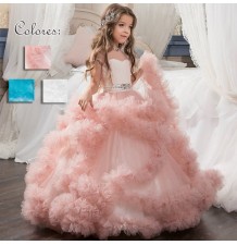 Robe longue de cérémonie fille-demoiselle d'honneur 100-160cm