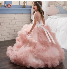 Robe longue de cérémonie fille-demoiselle d'honneur 100-160cm