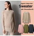 Double-layer Round neck Organic Cotton Maternity Nursing Sweater