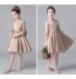 Flower girl champagne colour long sleeves dress 100-160 cm