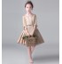 Flower girl champagne colour long sleeves dress 100-160 cm