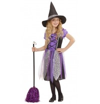 Costume streghetta in viola 5-13 anni