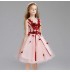 Vestito cerimonia bimba damigella rosa/rosso 110-150cm