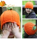 Bonnet fille fait au crochet Potiron d'Halloween