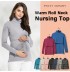 Warm Turtleneck Maternity Nursing TOP Milk Shirt 