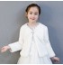 Boléro blanc hivernal pour petite fille 100-160cm