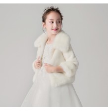 Elegant winter bolero for little girls white