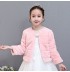Winter bolero for little girl 100-150cm white pink
