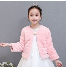 Bolerino invernale bambina 100-150cm bianco rosa