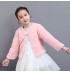 Bolerino invernale bambina 100-150cm bianco rosa