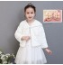 Winter bolero for little girl 100-150cm white pink